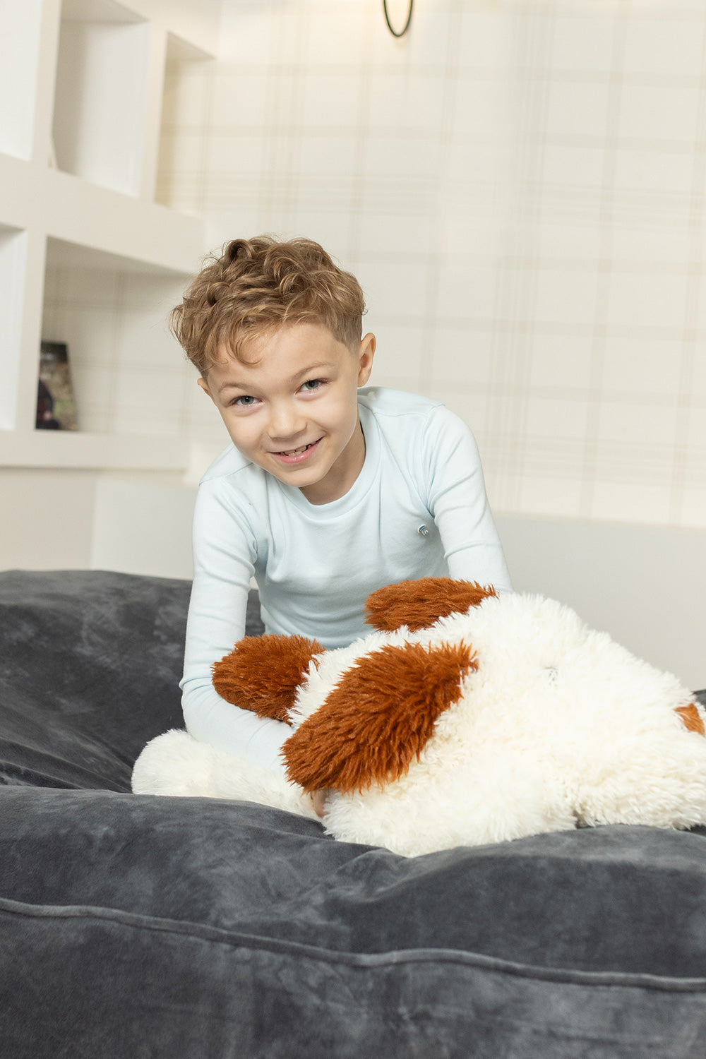 child playing on crash pad