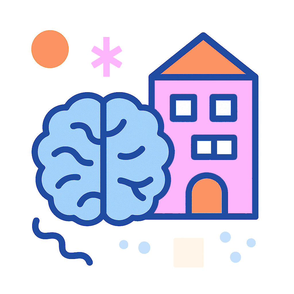 graphic illustrating a neurodiverse home