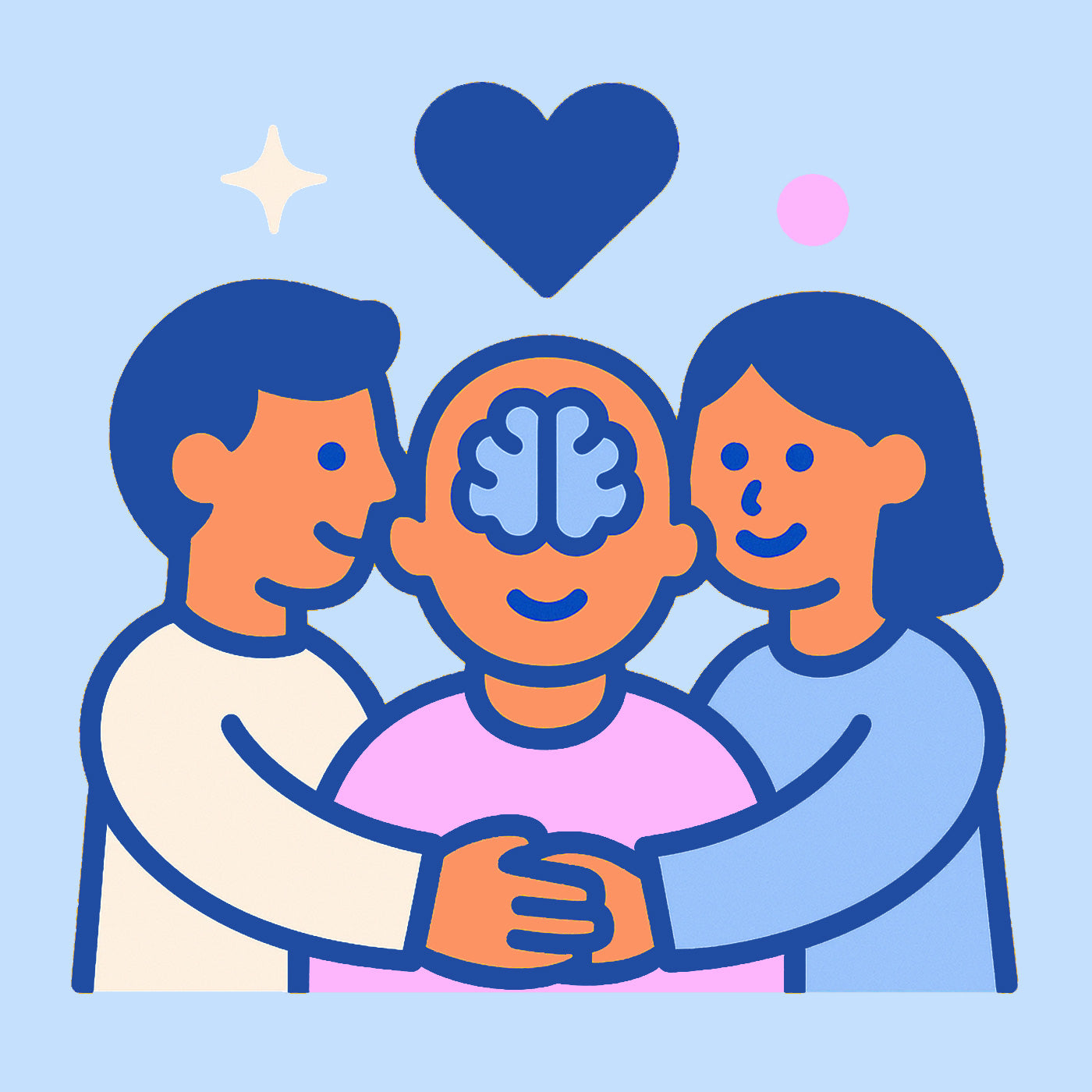 graphic illustrating loving family